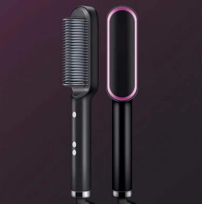 New 2 in 1 Hair Straightener Hot Comb Negative Ion Curling Tong Dual-Purpose Electric Hair Brush
