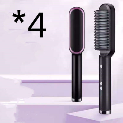 New 2 in 1 Hair Straightener Hot Comb Negative Ion Curling Tong Dual-Purpose Electric Hair Brush
