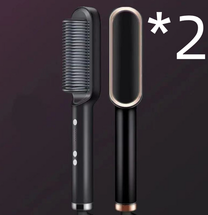 New 2 in 1 Hair Straightener Hot Comb Negative Ion Curling Tong Dual-Purpose Electric Hair Brush