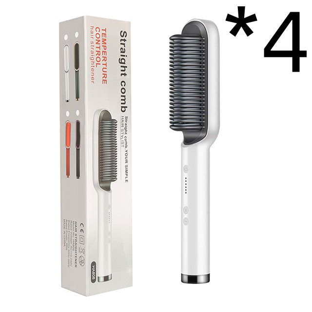 New 2 in 1 Hair Straightener Hot Comb Negative Ion Curling Tong Dual-Purpose Electric Hair Brush