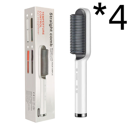 New 2 in 1 Hair Straightener Hot Comb Negative Ion Curling Tong Dual-Purpose Electric Hair Brush