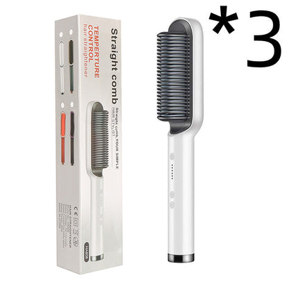 New 2 in 1 Hair Straightener Hot Comb Negative Ion Curling Tong Dual-Purpose Electric Hair Brush